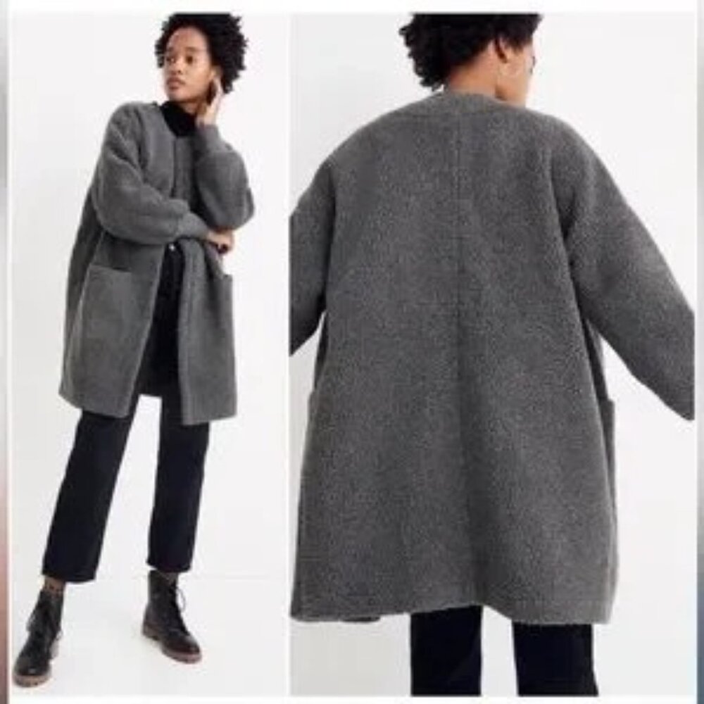 Madewell Bonded Cocoon Sherpa Coat sz L